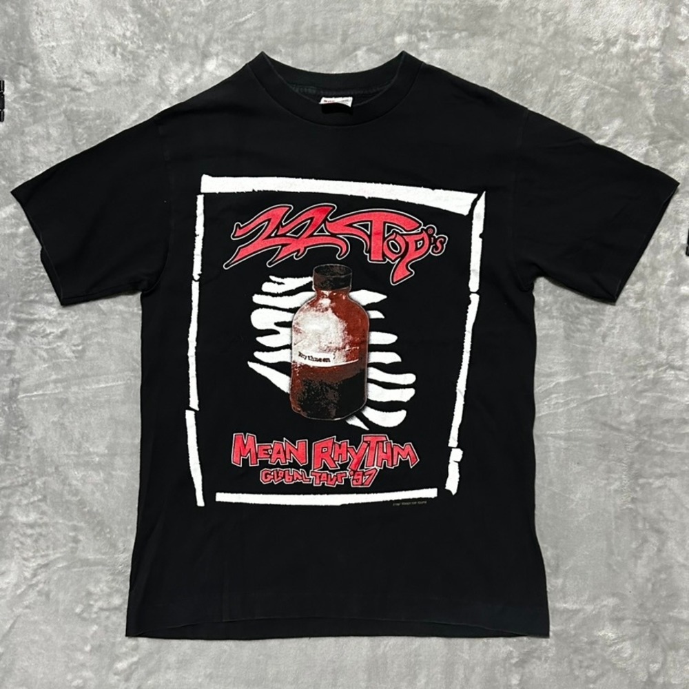 Vintage ZZ Top Mean Rhythm Global Tour 97 T-Shirt Mens Medium Black Concert Tee